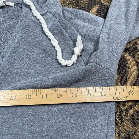 Vtg Y2K Roxy Bohemian Gray Pullover Sweater Womens Size Large Floral - Picture 6 of 8